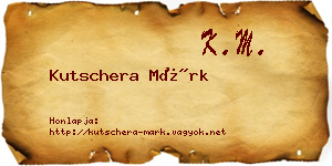 Kutschera Márk névjegykártya